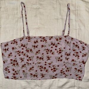 American Eagle Outfitters Lavender Floral Crop Top